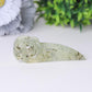 3.5" Natural Prehnite Crow Skull Head Healing Carving Epidote Wholesale Crystals USA