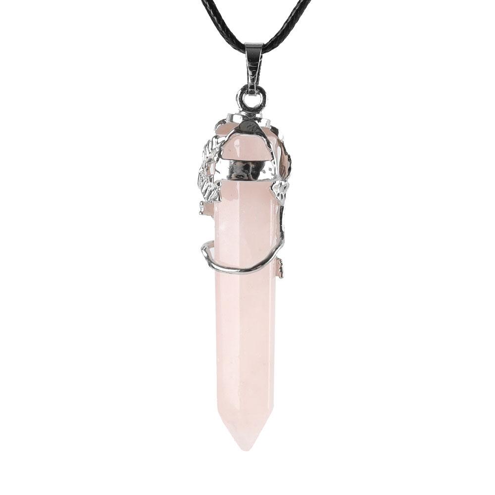 Natural Healing Flower Wrapped Crystal Point Pendant Wholesale Crystals USA