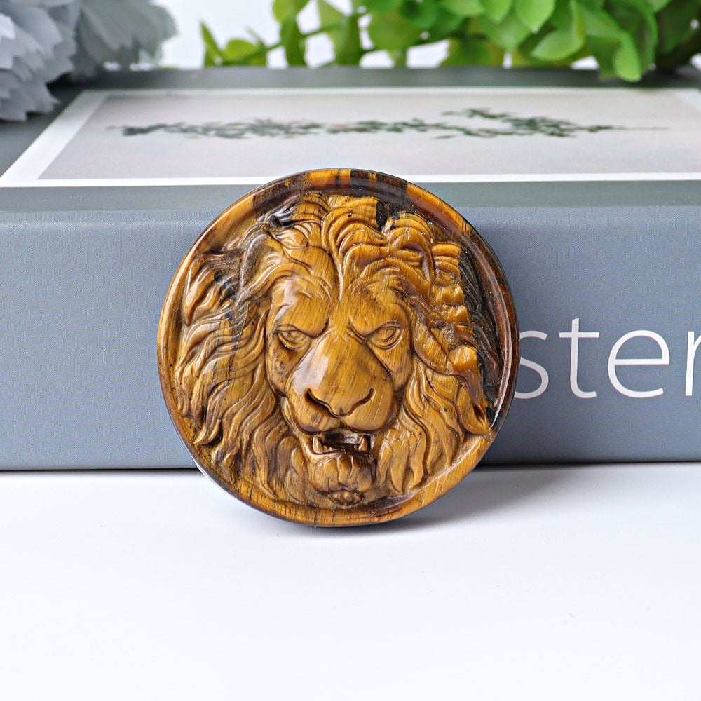 2" Round Lion Totem Crystal Carvings Wholesale Crystals USA