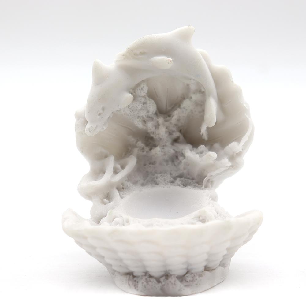 Shell Shape White Resin Display Stand for Home Decoration