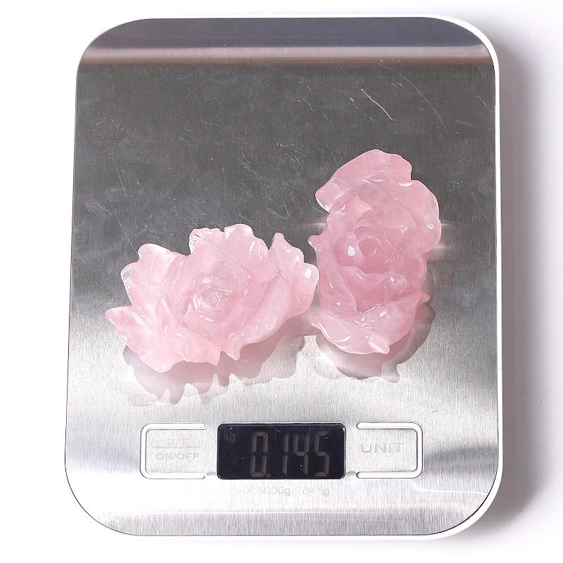 3" Rose Quartz Peony Crystal Carvings Wholesale Crystals USA