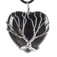 Silver Tree Of Life Wire Wrapped Heart Shape Stone Pendant Wholesale Crystals USA