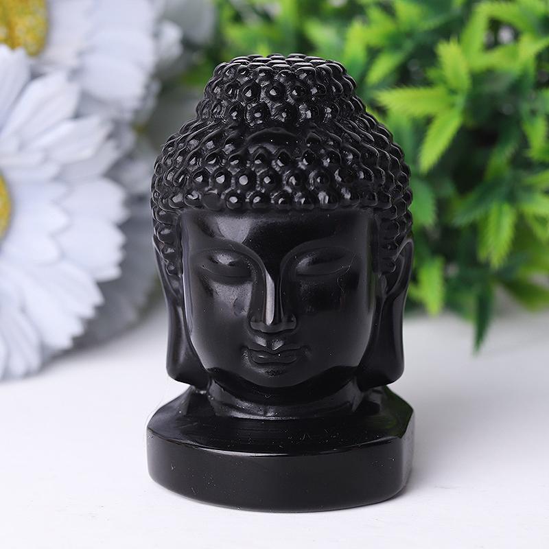 3" Buddha Head Crystal Carvings Wholesale Crystals USA