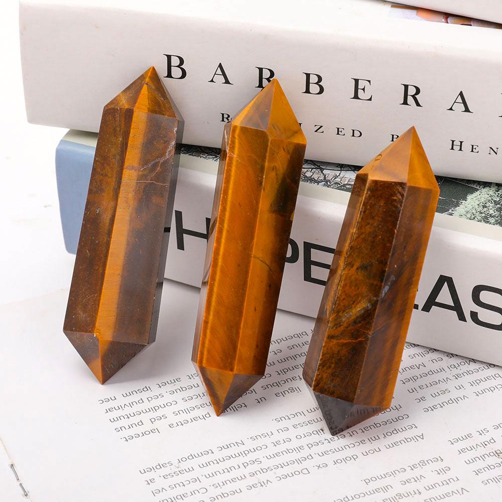 Tiger Eye Double Terminated Points Wholesale Crystals USA