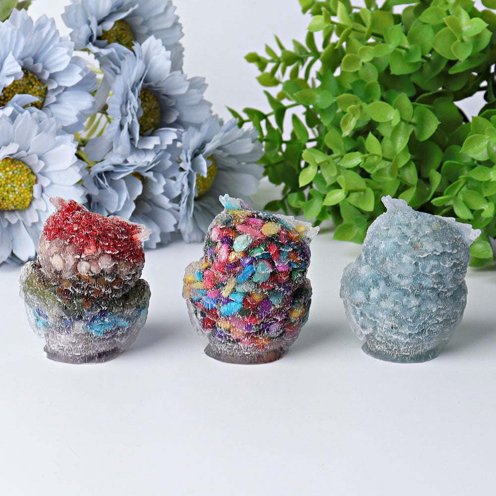 2.4" Resin Owl Crystal Carving Wholesale Crystals USA