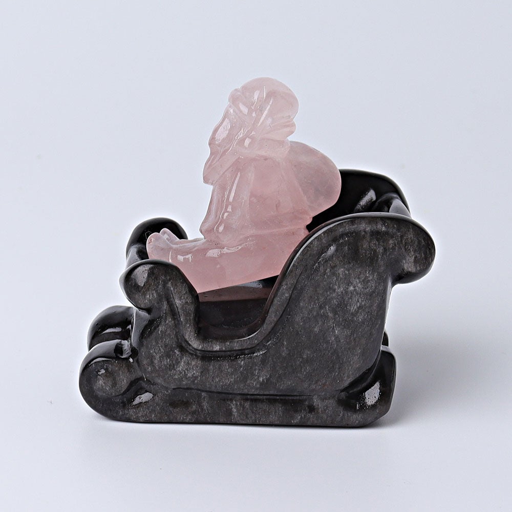 Claus with Sled Santa Crystal Carvings for Christmas  Wholesale Crystals USA