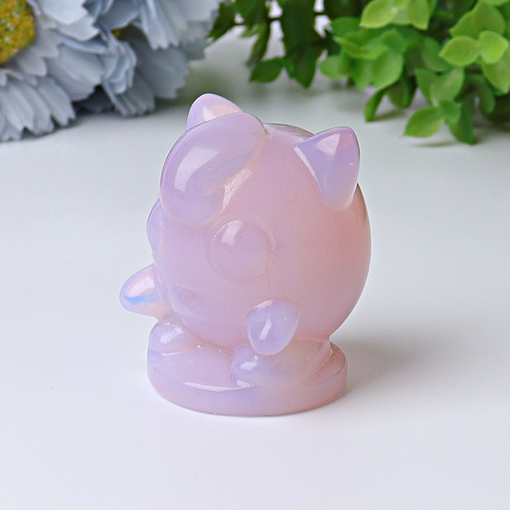 2.2" Pink Opalite Jiggly Puff Crystal Carvings Wholesale Crystals USA