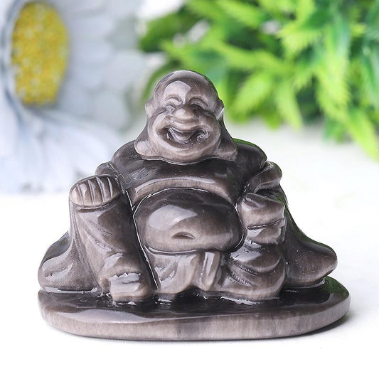2.4" Silver Obsidian Buddha Crystal Carvings Wholesale Crystals USA