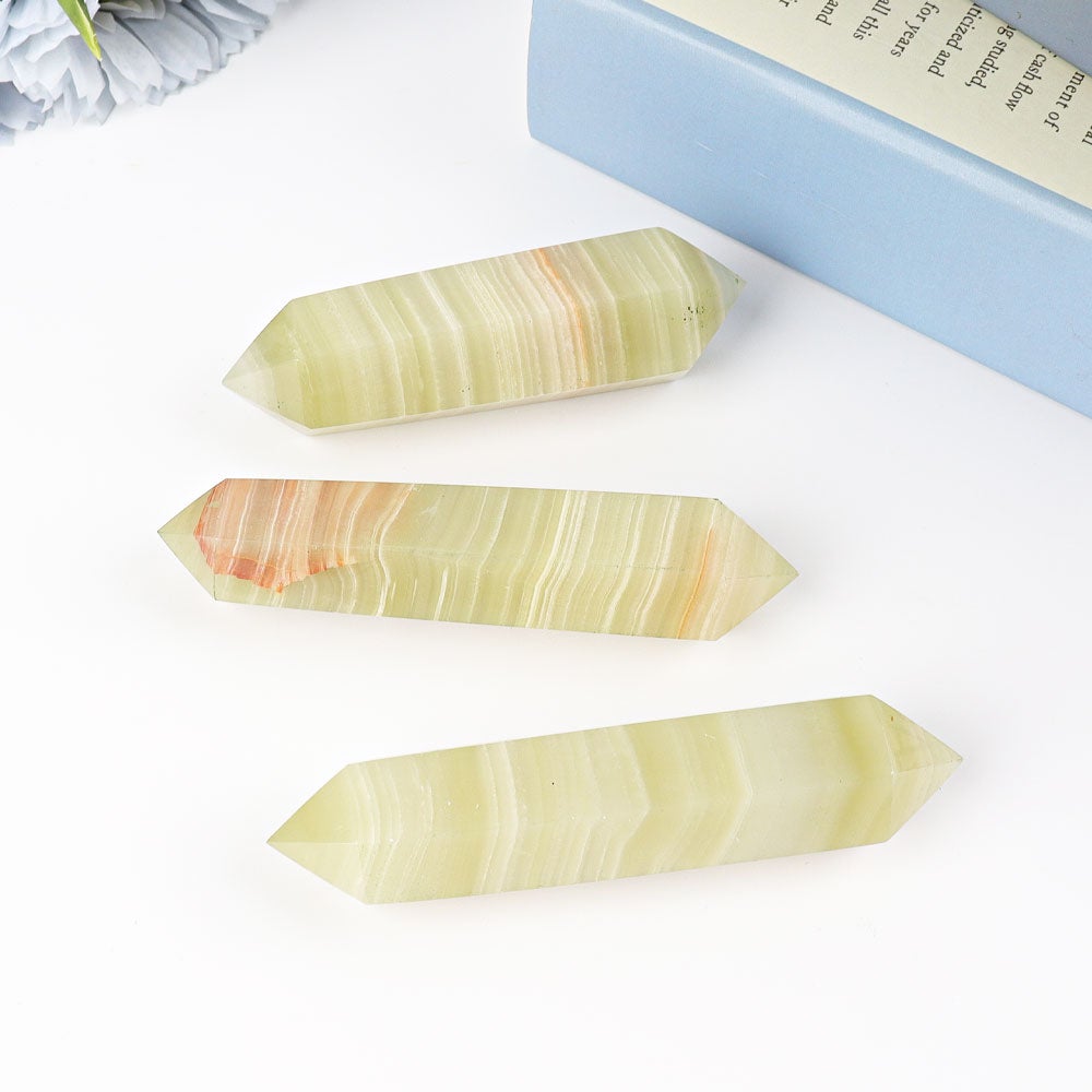 3.0-4.0" Set of 3 Afghan Jade Double Terminated Crystal Point Wholesale Crystals USA