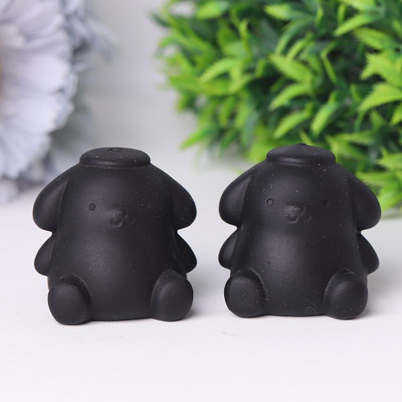 Black Obsidian Pompom Purin Crystal Carvings Wholesale Crystals USA