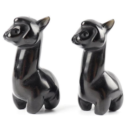 Black Obsidian Crystal Carving Alpaca Free Form Wholesale Crystals USA