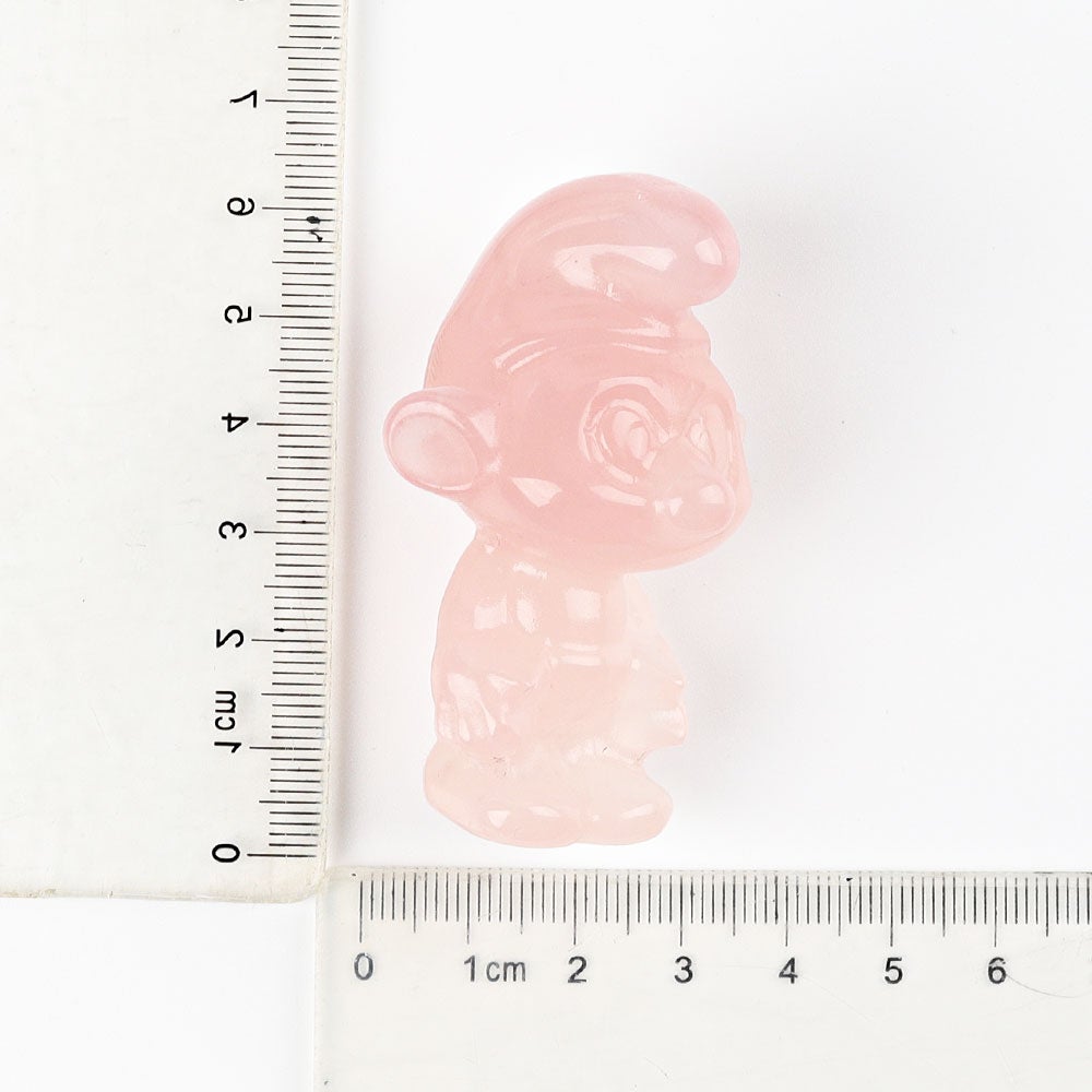 2.3" Rose Quartz Smurfs Crystal Carvings Wholesale Crystals USA
