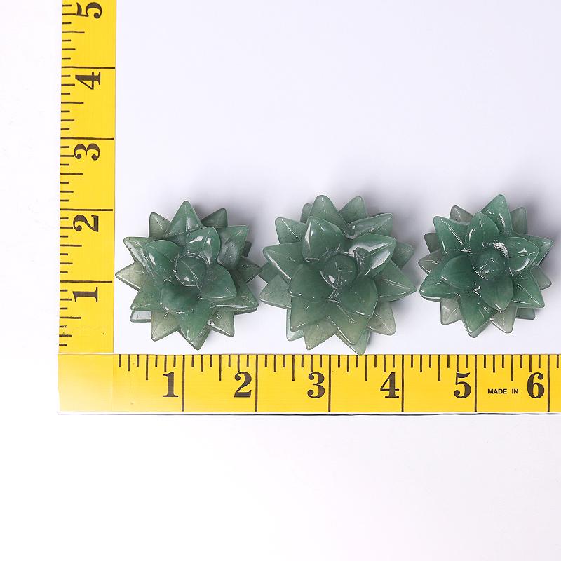 2" Green Aventurine Flower Crystal Carving Wholesale Crystals USA