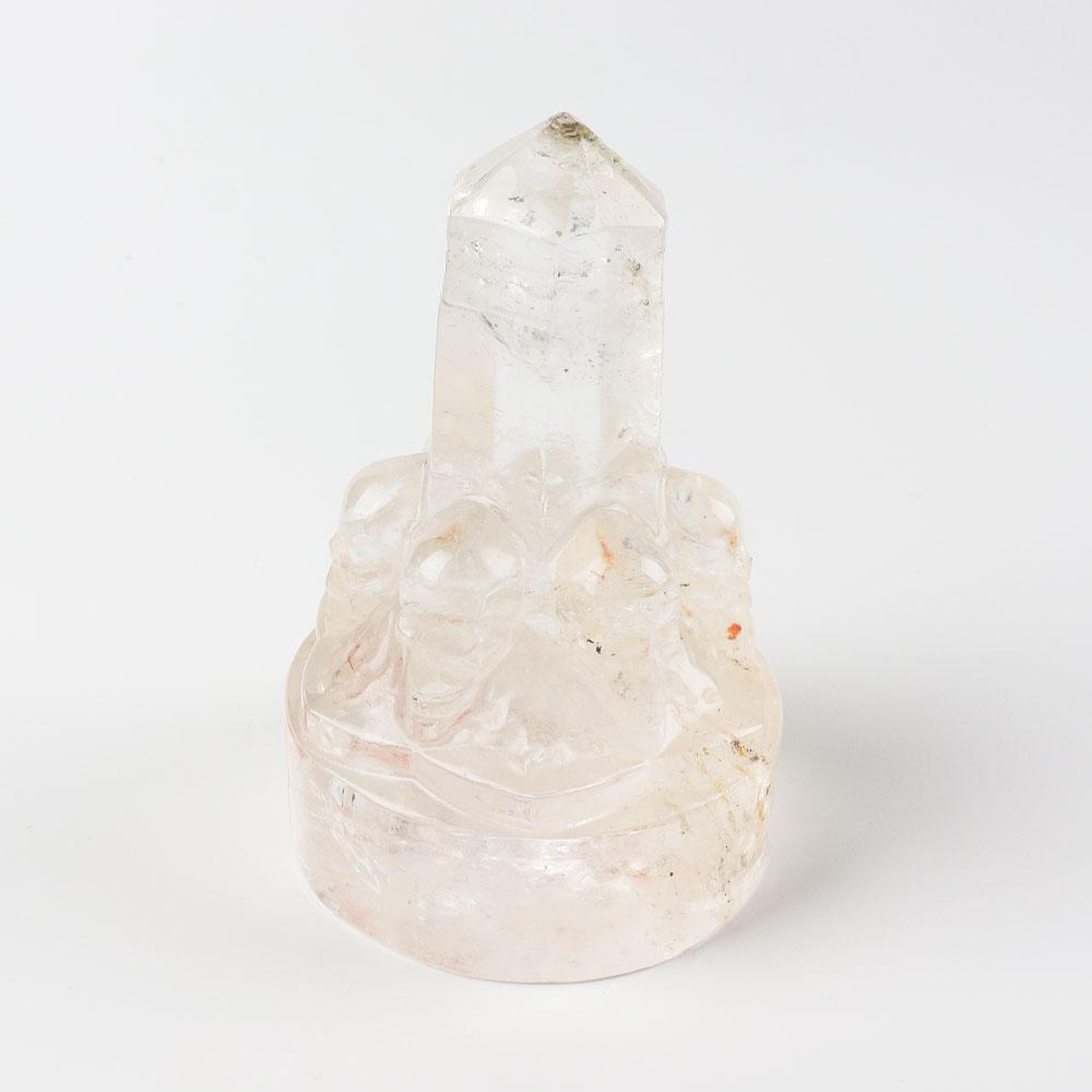 Clear Quartz Crystal Point with Carving Skull Decor Wholesale Crystals USA