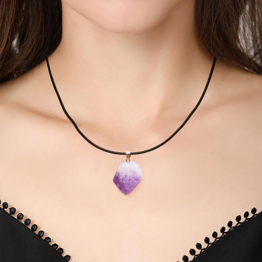Natural Raw Amethyst Crystal Pendant Necklace Wholesale Crystals USA