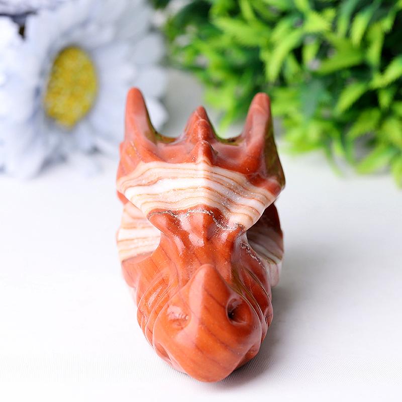 3" Red Jasper Dragon Head Crystal Carvings Wholesale Crystals USA