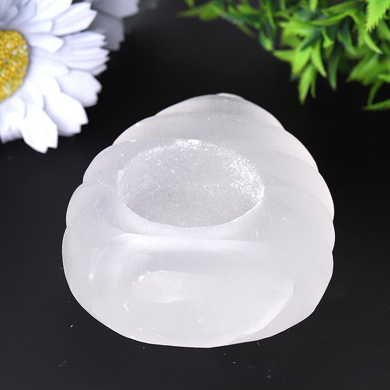 4.5" Shell Shape Selenite Candle Holder