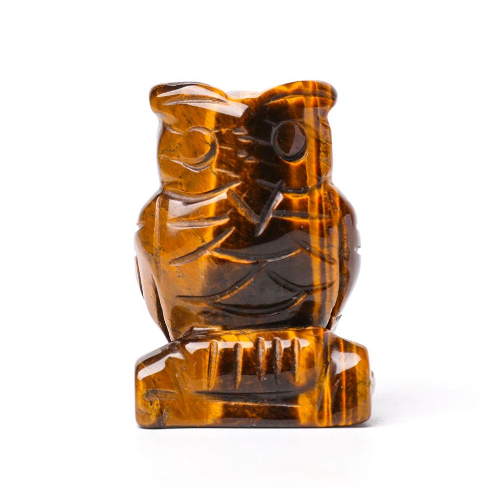 2.0" Tiger Eye Owl Figurine Crystal Carvings Wholesale Crystals USA