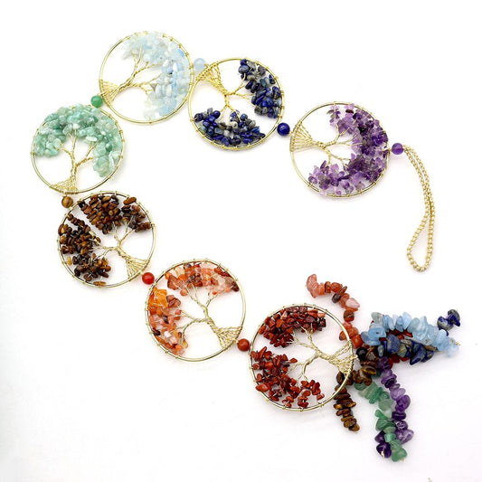 7 Chakra Crystal Tree of Life Hanging Natural Stones Car and Home Decor Wholesale Crystals USA