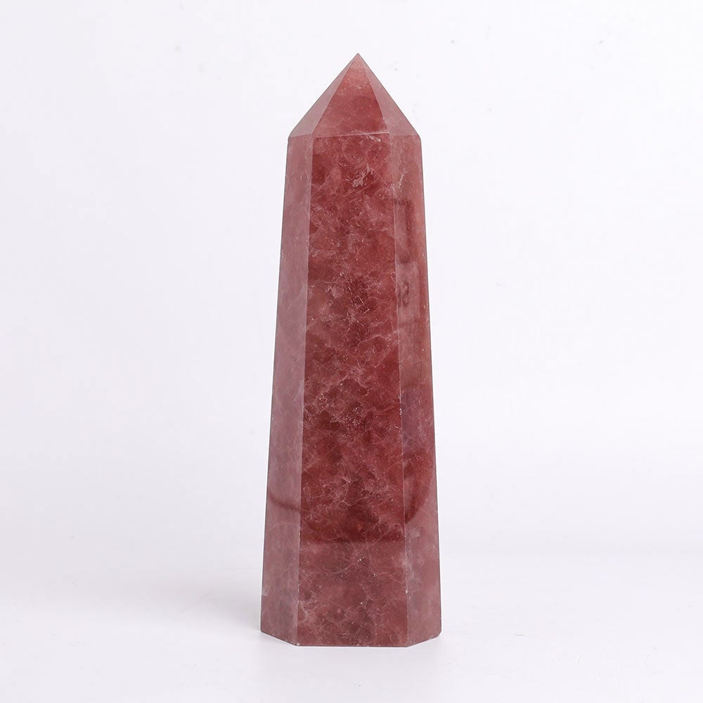 Unique 21cm Strawberry Quartz Tower