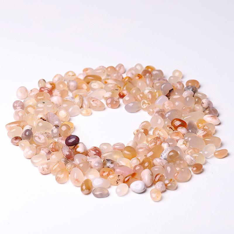 0.1kg 5-10mm High Quality Round Shape Flower Agate Chips Wholesale Crystals USA