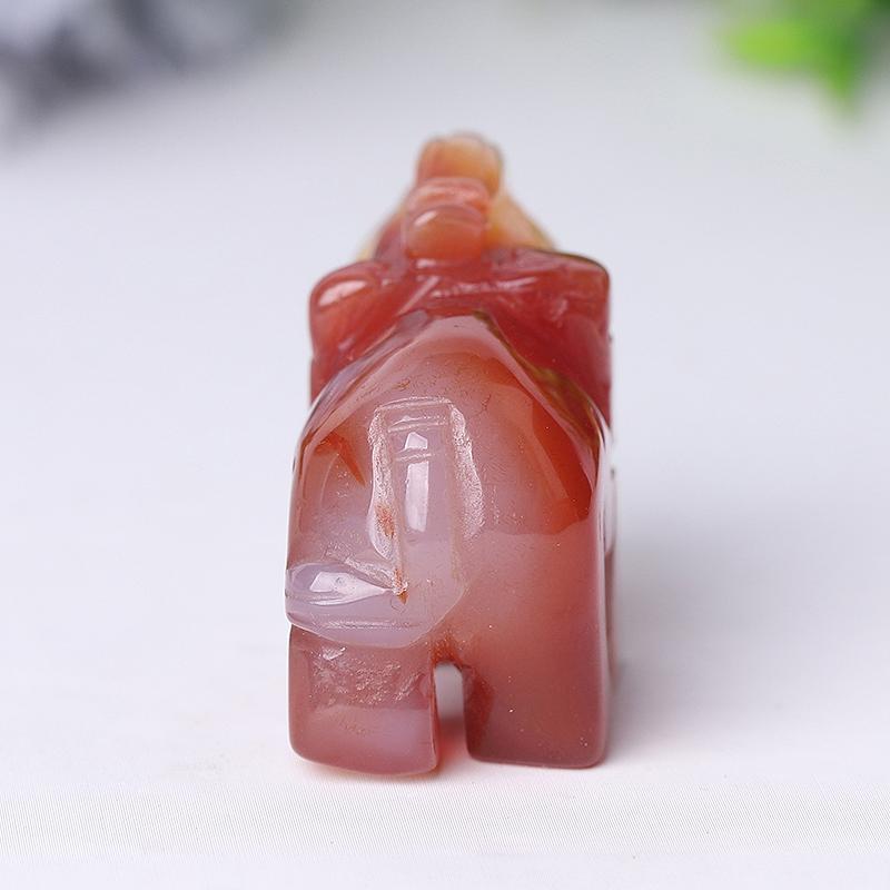 2" Wholesale Natural High Quality Beautiful Hand Carved Carnelian Elephant Crystal Figurine For Decoration