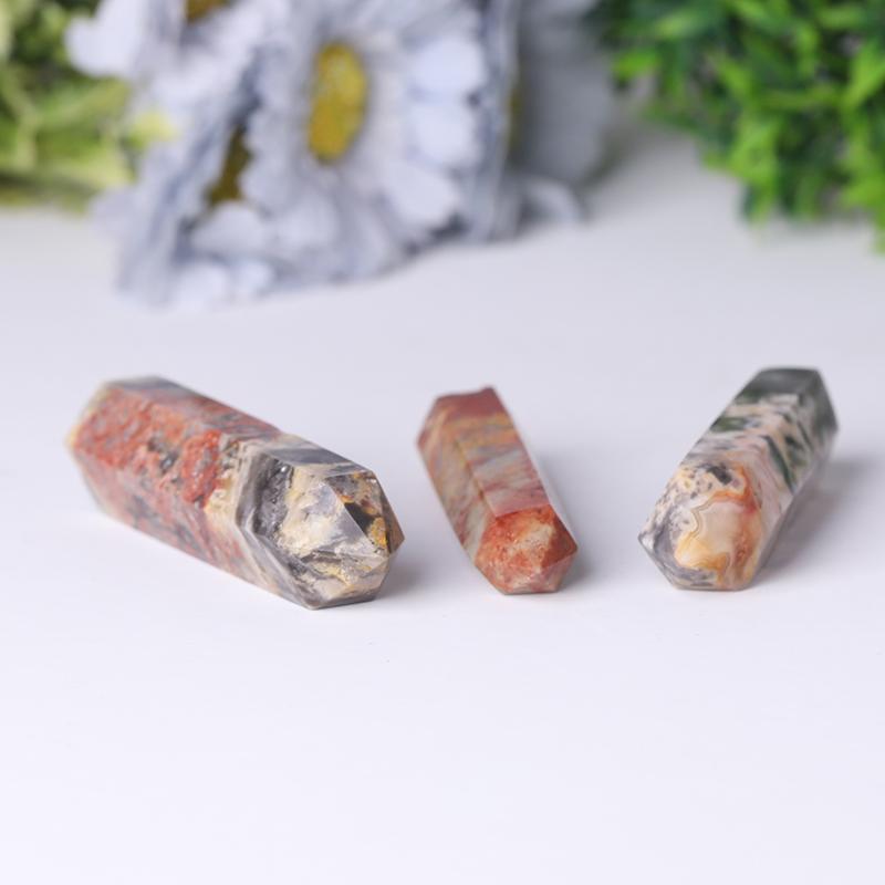 Natural Crystal Healing Wand Gemstone Point Crazy Agate Point Wholesale Crystals USA