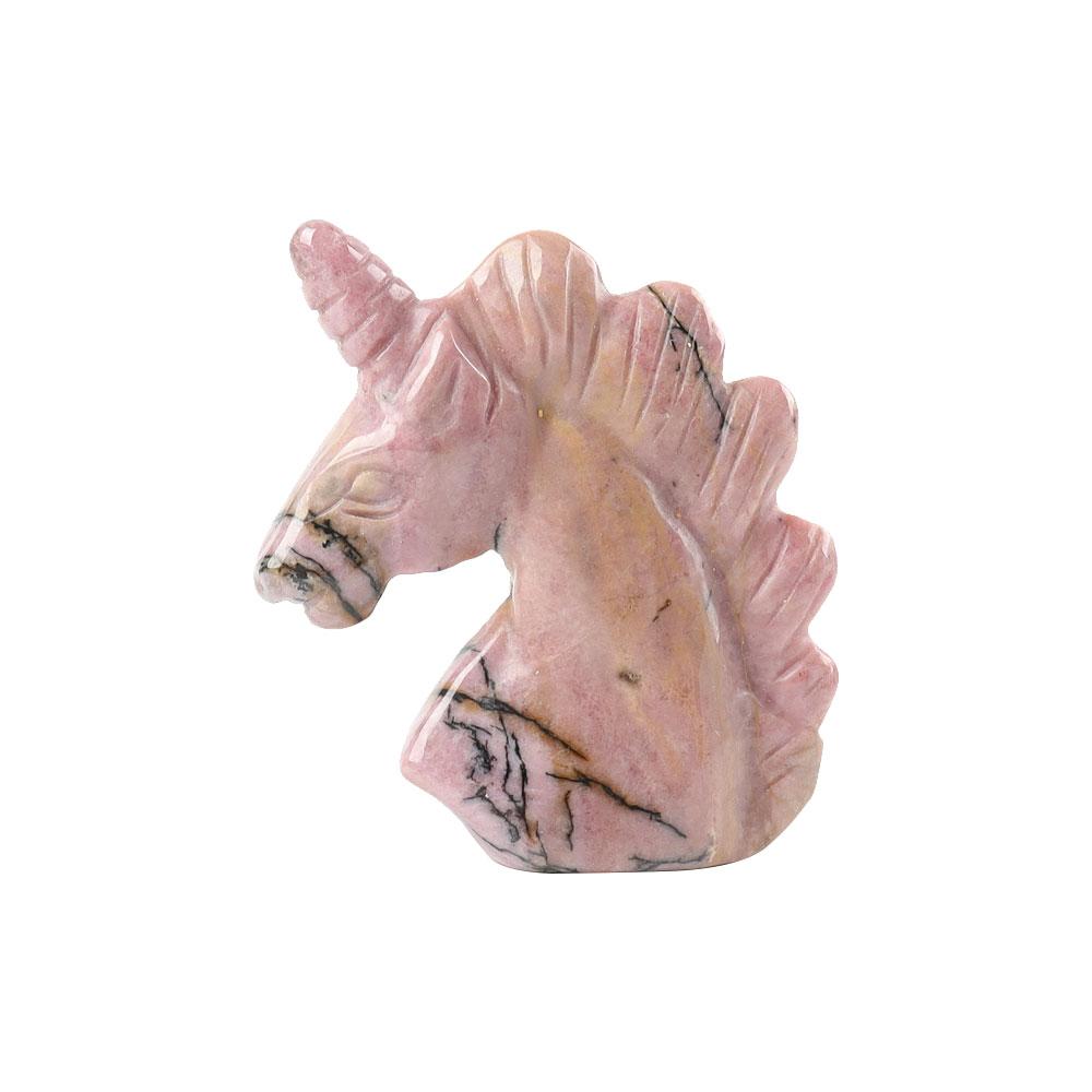 2" Rhodonite Crystal Carving Unicorn Wholesale Crystals USA