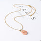 Amethyst Peach Aventurine with Golden Cross Decor Necklace Wholesale Crystals USA