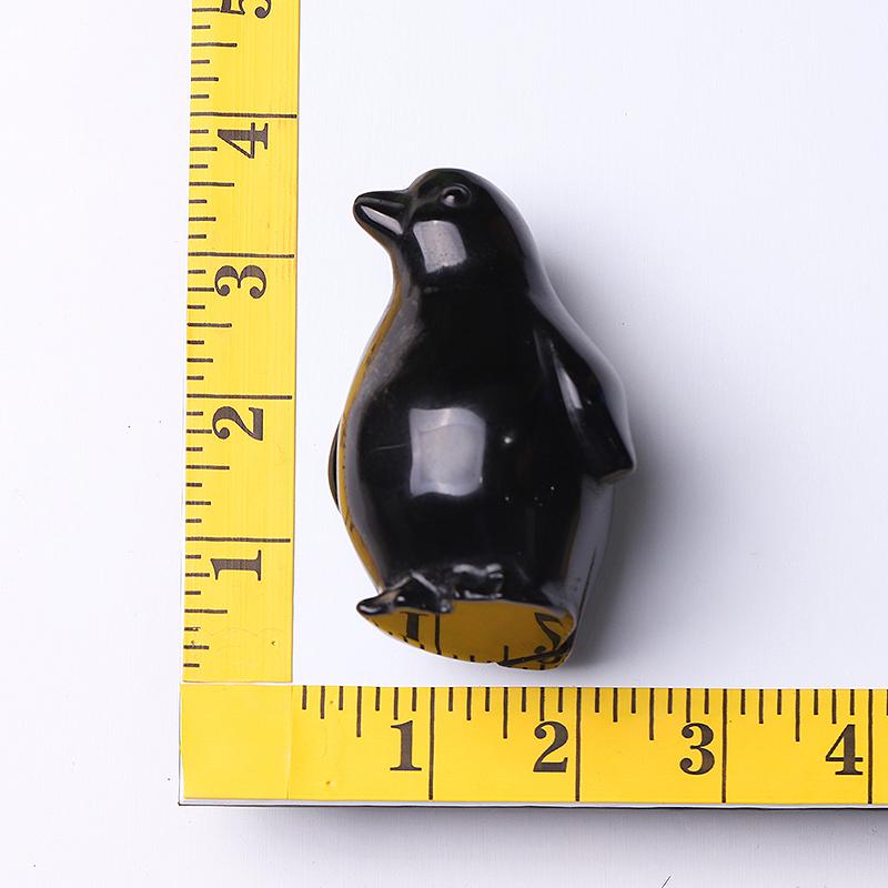 3.2" Silver Obsidian Penguin Crystal Carvings Wholesale Crystals USA