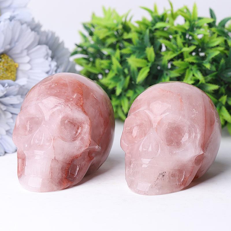 3.5" Fire Quartz Skull Crystal Carvings Wholesale Crystals USA