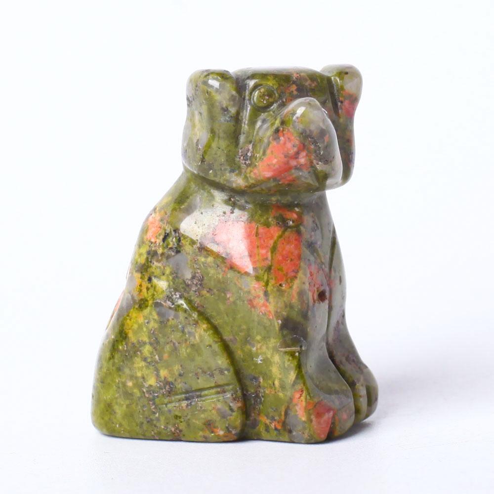 Hand Carved Polished Dog Figurine Crystal Carvings Wholesale Crystals USA