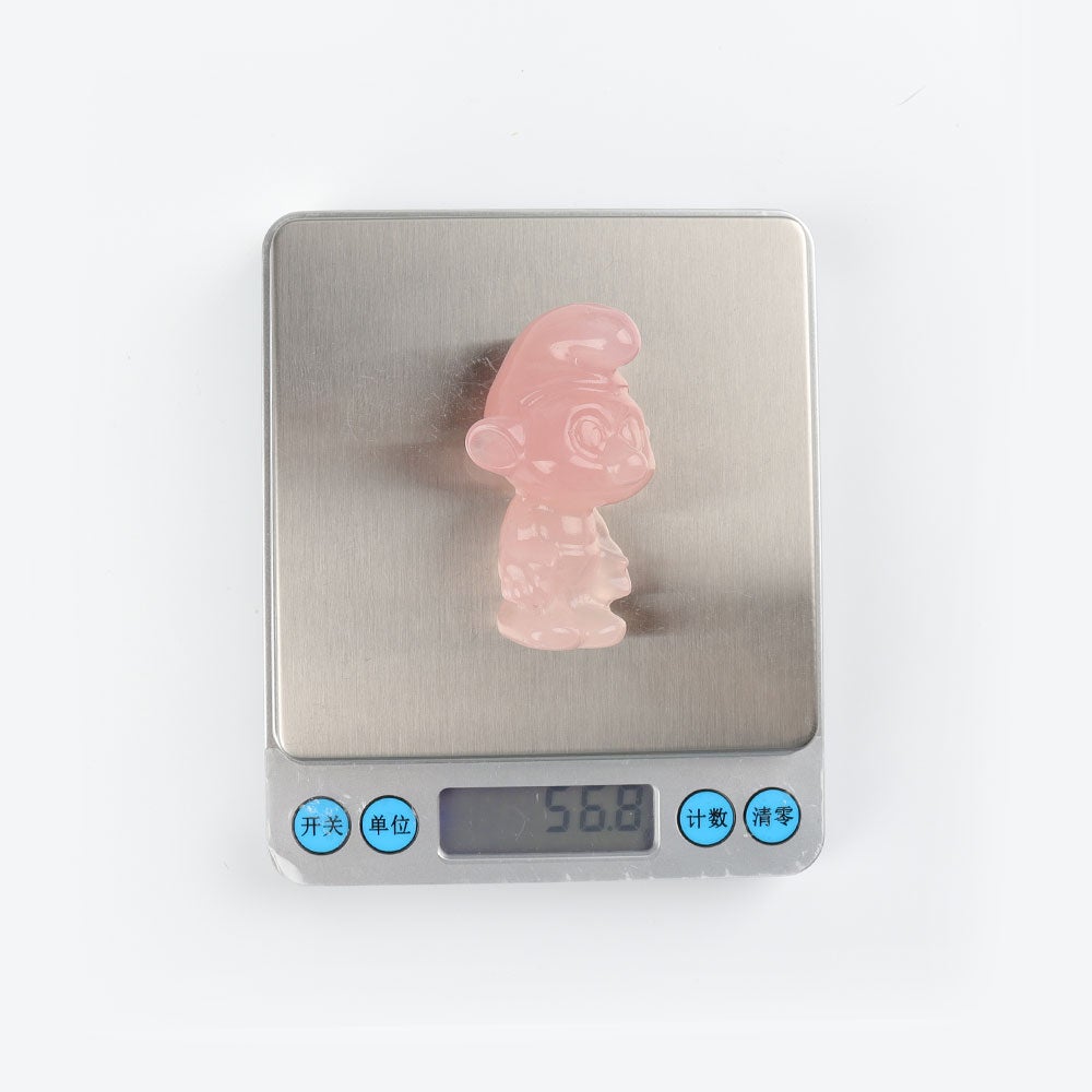 2.3" Rose Quartz Smurfs Crystal Carvings Wholesale Crystals USA