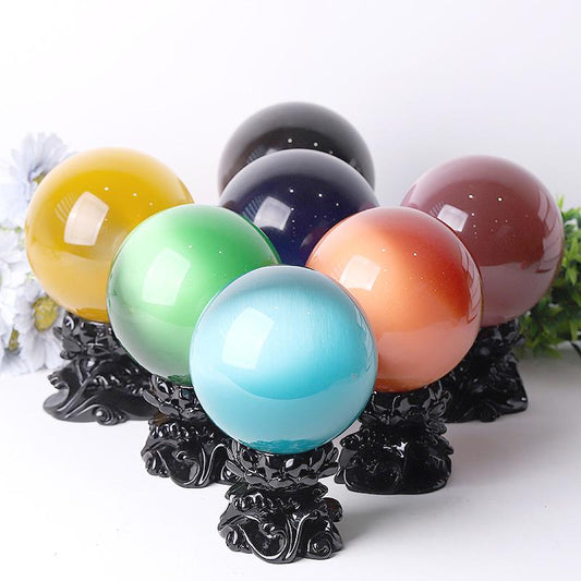 95mm Cat Eye Crystal Spheres Wholesale Crystals USA