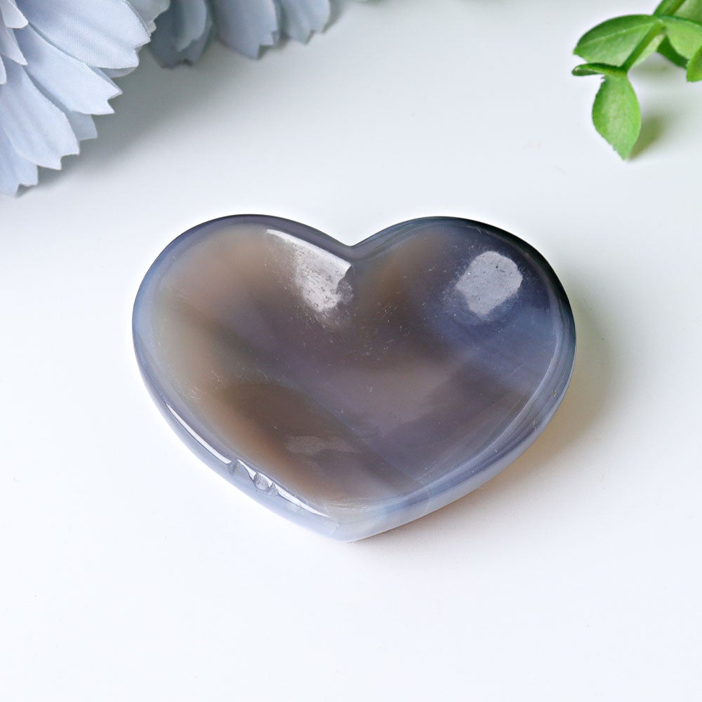 2.1" Agate Heart Shape Bowl Crystal Carvings Wholesale Crystals USA