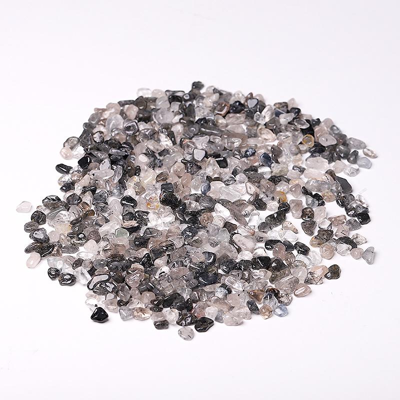 0.1kg Different Size Natural Black Tourmaline in Quartz Chips Crystal Chips for Decoration Wholesale Crystals USA