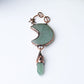 3.6" Green Aventurine Moon Design Pendant Wholesale Crystals USA