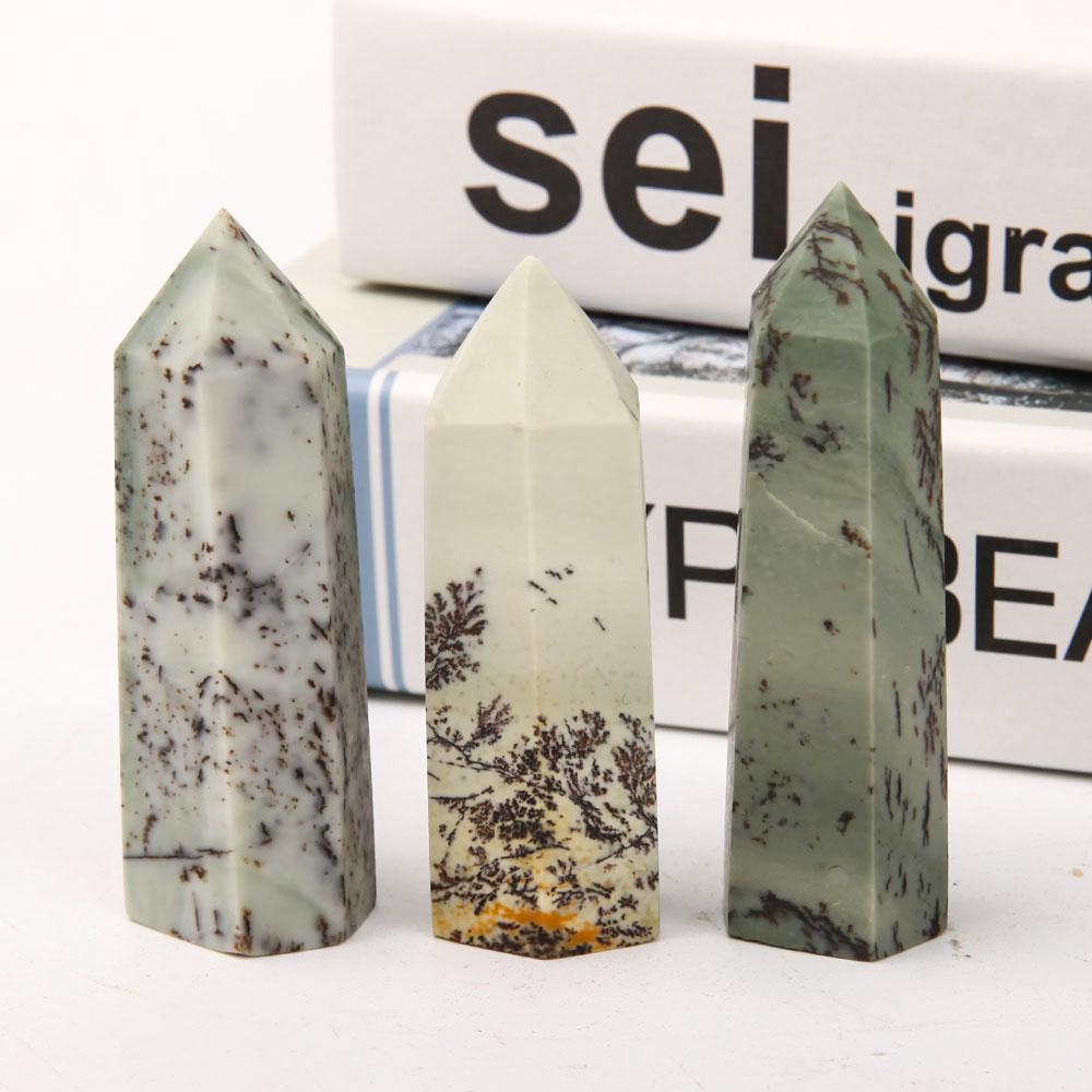 Set of 3 Flower Jade Points Wholesale Crystals USA