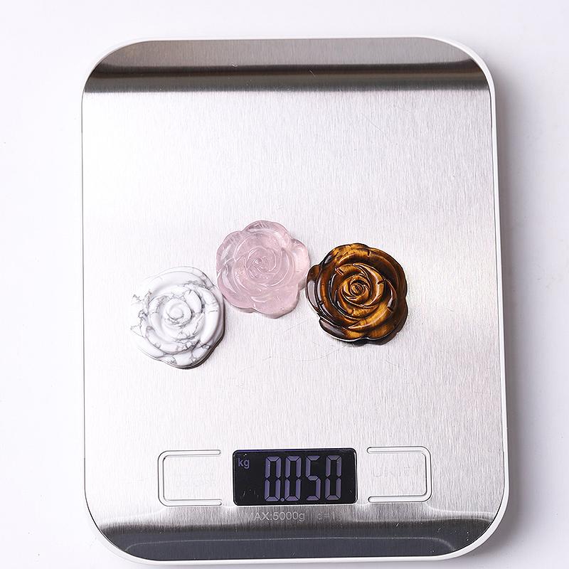 1.2" Rose Flower Crystal Carvings Wholesale Crystals USA