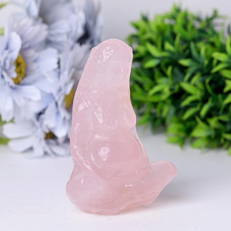 3.9" Rose Quartz Mother Earth Crystal Carvings Wholesale Crystals USA