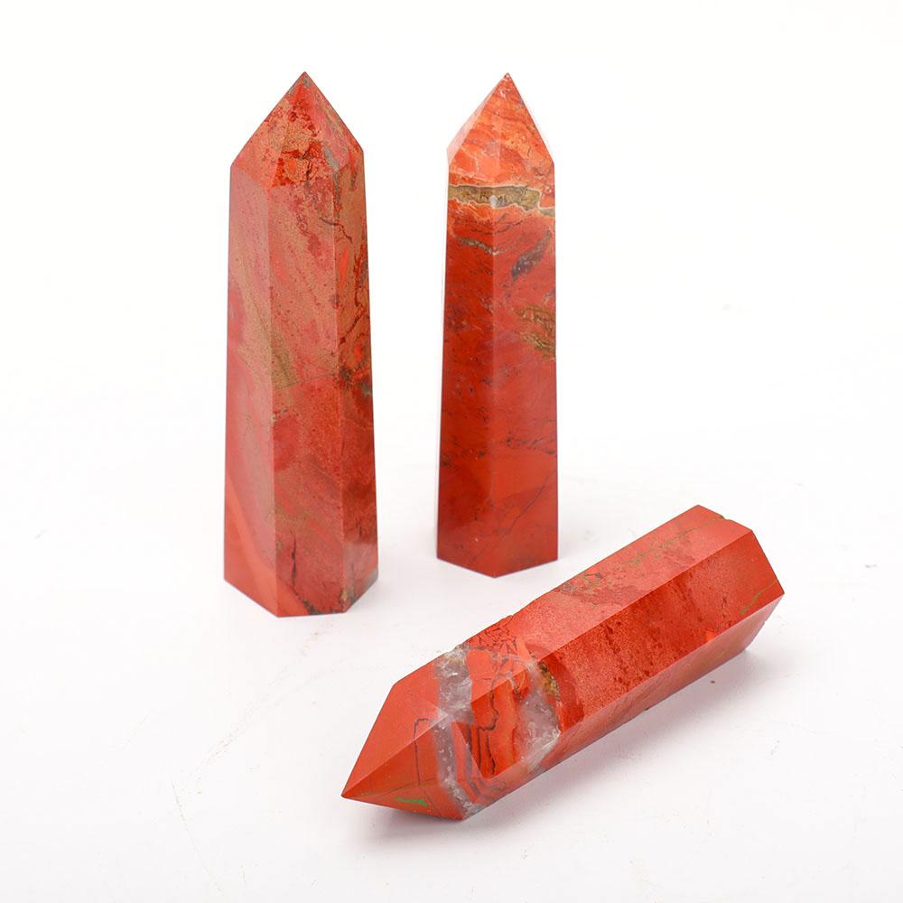 Set of 3 Red Jasper Points Wholesale Crystals USA