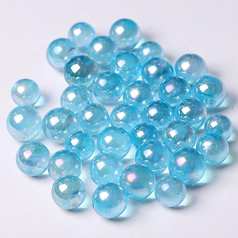 0.5-0.7'' High Quality Blue Aura Crystal Spheres Crystal Balls for Healing Wholesale Crystals USA