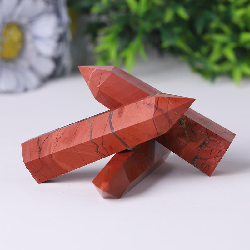 Natural Red Jasper Points Healing Tower Wholesale Crystals USA