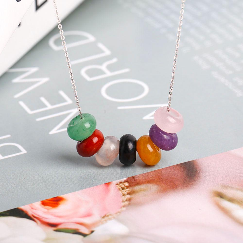 Donuts Shape Chakra Crystal Necklace Jewelry Wholesale Crystals USA
