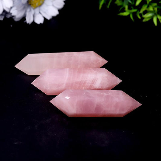 Natural Rose Quartz Double Terminated Points Wholesale Crystals USA