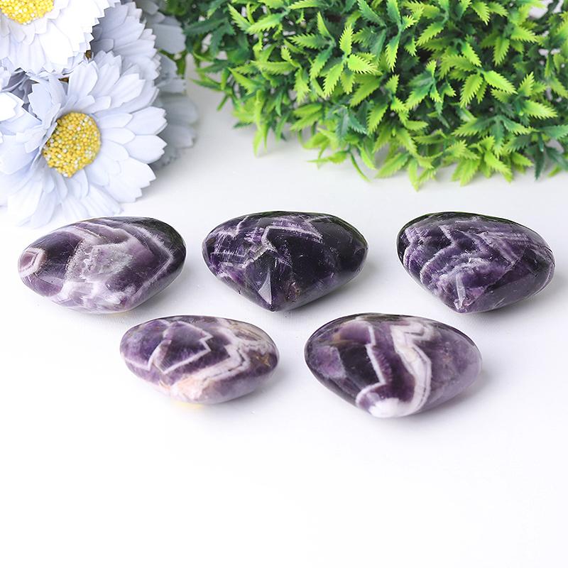 2.0-2.5"Dream Amethyst Heart Shape Crystal Carvings Wholesale Crystals USA