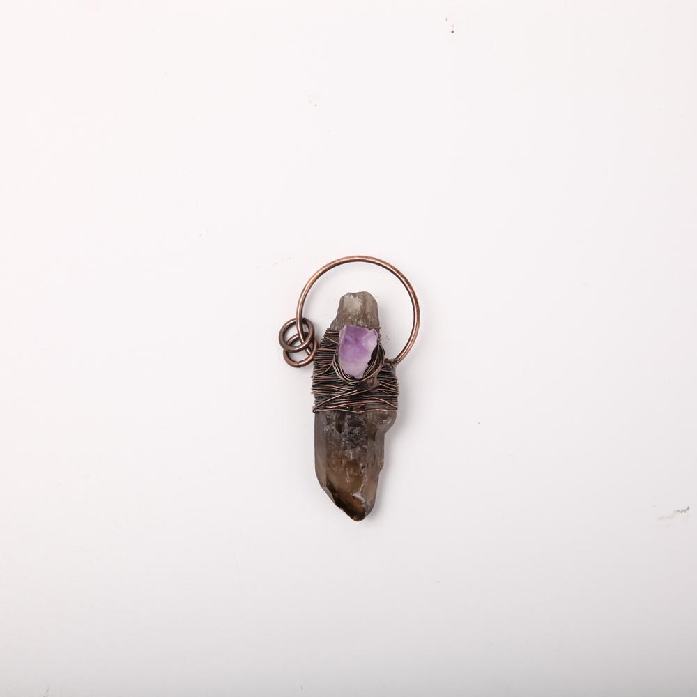 Amethyst Smoky Quartz Pendant Key Chain Wholesale Crystals USA