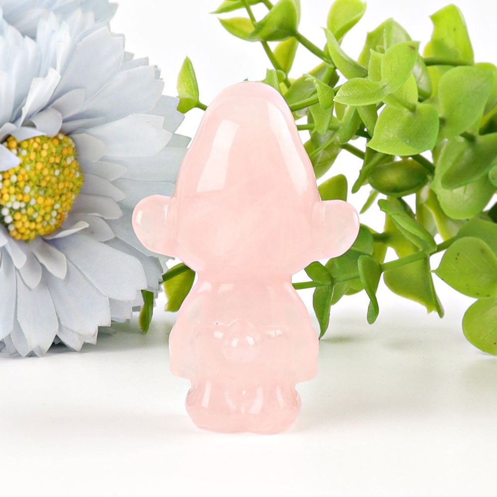 2.3" Rose Quartz Smurfs Crystal Carvings Wholesale Crystals USA
