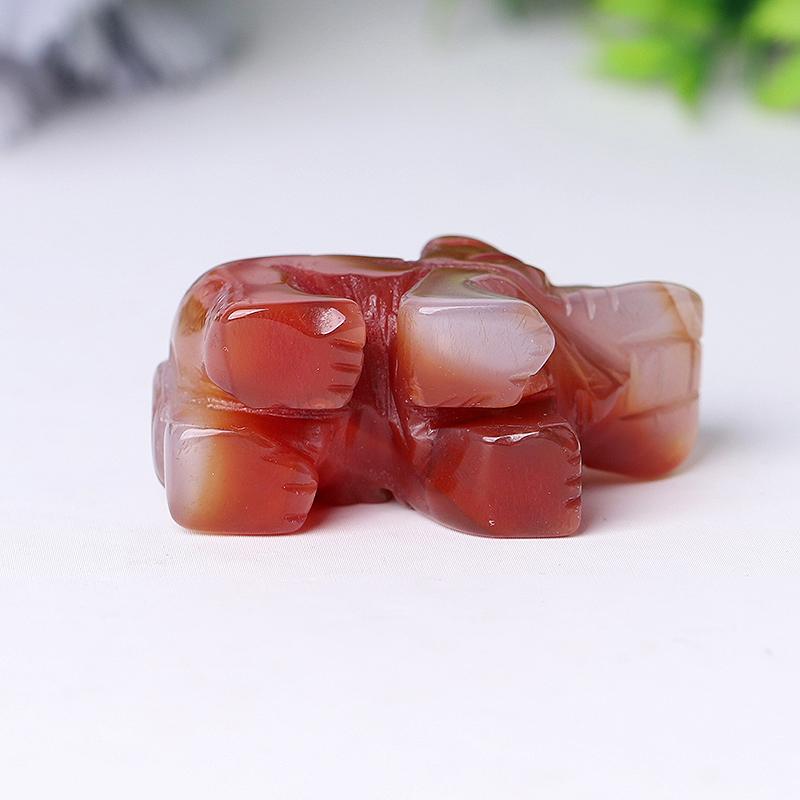 2" Wholesale Natural High Quality Beautiful Hand Carved Carnelian Elephant Crystal Figurine For Decoration