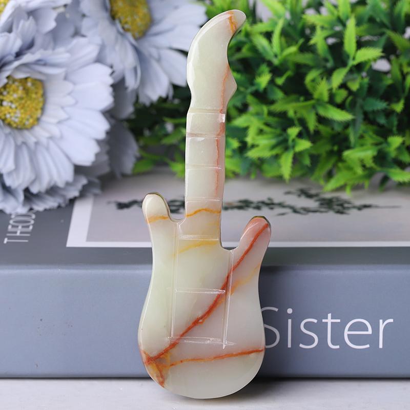 5" Afghan Jade Guitar Crystal Carvings Wholesale Crystals USA